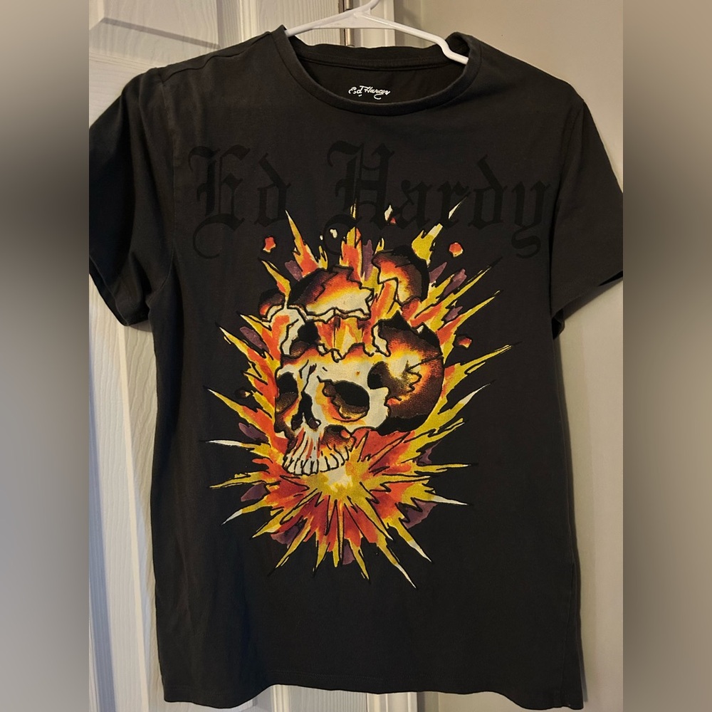 Ed Hardy Exploding Skull Graphic T-Shirt